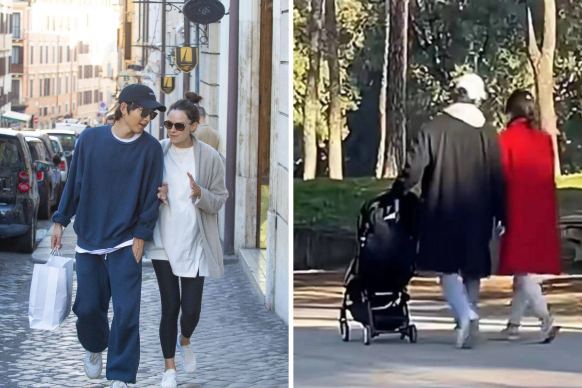 Song Joong Ki Spotted With Wife And Son In Rome Moments Of Affection Draw Attention Daily