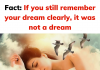 Fact: If you still remember your dream clearly, it was not a dream